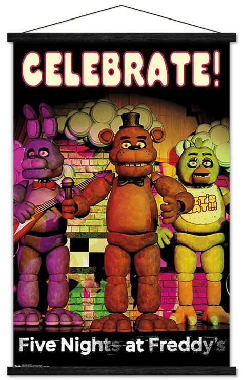 Five Nights At Freddys Celebrate Wall Poster With Magnetic Frame 22
