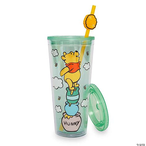 Disney Winnie The Pooh Hunny Pot Carnival Cup With Lid And Straw Hold 24 Ounce Oriental Trading