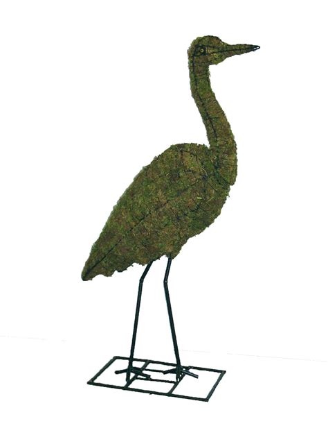 48 Inch Mossed Heron Garden Topiary Frame Bh 2023 22829