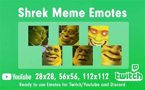 Shrek Meme Emotes Twitch Emotes Youtube Gaming Discord Etsy France