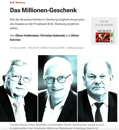 Die hamburger finanzbehörde hat auf die. Warburg Bank: Olaf Scholz und Peter Tschentscher müssen ...