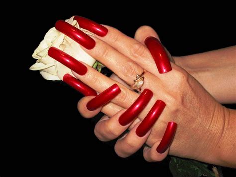 Pin by Михаил on nails Long red nails Long square nails Long nails