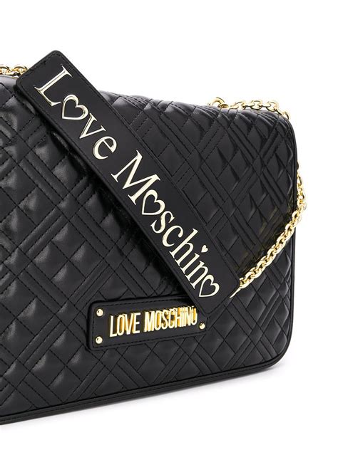 Love Moschino Faux Leather Quilted Shoulder Bag In Black Lyst