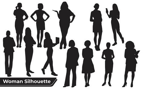 Collection Of Stylish Woman Silhouettes In Different Poses 4637220