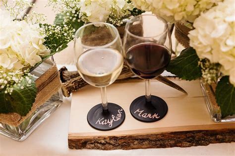 Diy Chalkboard Wine Glasses Party Favours Country Wedding Karla