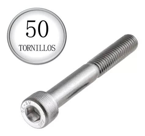 50 Tornillos Allen Cilíndrico Inox304 Din912 M10 150x20mm