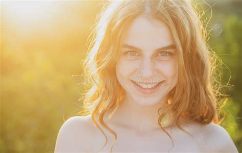Happy Young Woman Posing Outdoor Teen Smiling Girl In Summer Casual