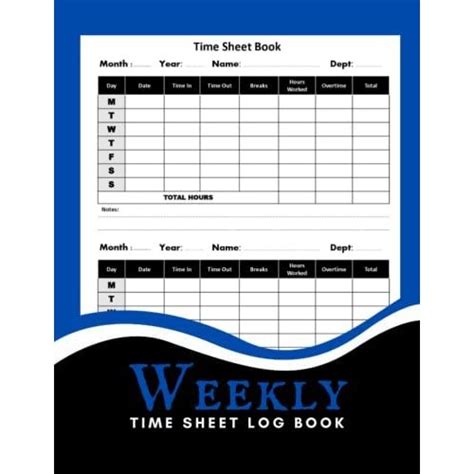 Weekly Time Sheet Book Simple Time Sheet For Employees Work Hours Log