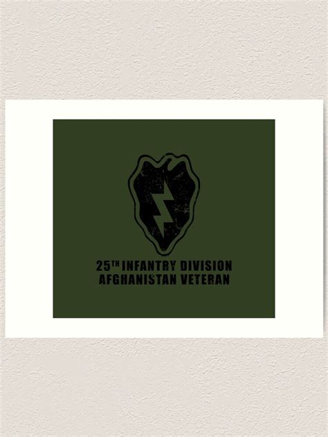 Us Army 25th Infantry Division Afghanistan Veteran Art Print For