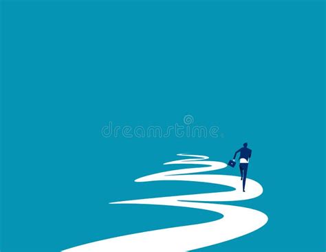 Businessman And Winding Road Concept Business Vector Illustration