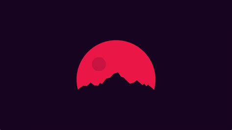 Masaüstü Illüstrasyon Dağlar Minimalizm Kırmızı Siluet Logo