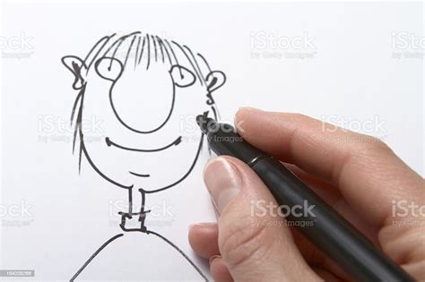 Hand Drawing Caricature With Black Pen Stock Photo Download Image Now