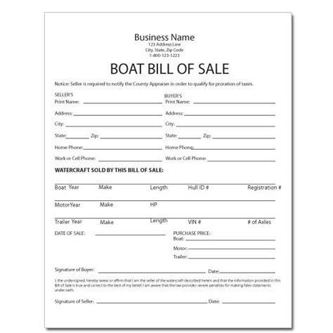 Boat Bill Of Sale Receipt DesignsnPrint