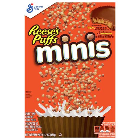 general mills reese s puffs minis cereal chocolate peanut butter shop cereal at h e b