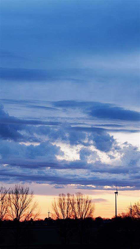 Download Wallpaper 720x1280 Clouds Blue Sky Sunset Nature Samsung