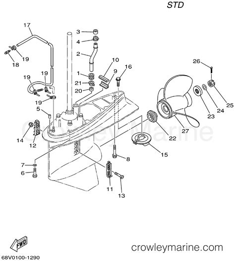 Lower Casing Drive 2 F115 2001 Yamaha Outboard 115hp F115txrz