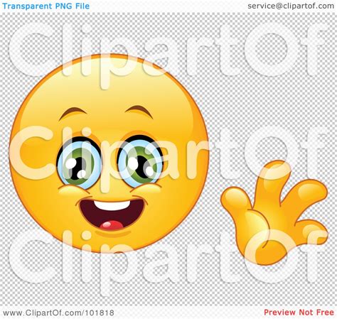 Royalty Free Rf Clipart Illustration Of A Yellow Smiley Face Waving