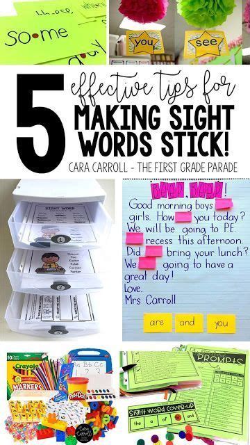 Five Different Ways To Make Sight Words Stick