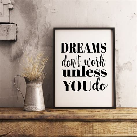 Dreams Dont Work Unless You Do Print Printable Etsy