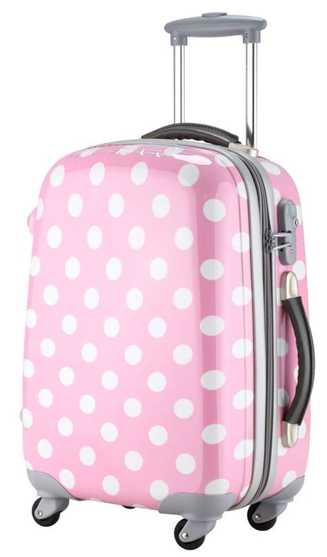 Ambassador Luggage Polka Dot Polycarbonate Expandable Spinner Suitcase