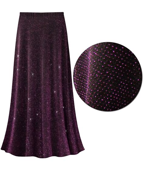 Sold Out Sale Customizable Purple Glimmer Slinky Print Plus Size And Supersize Skirts Sizes Lg