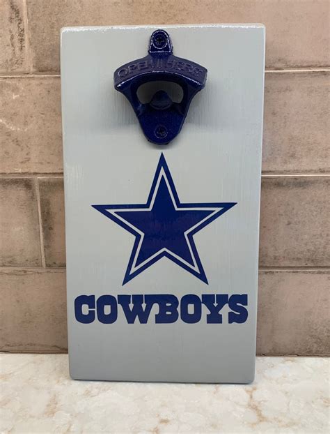 Dallas Cowboys Magnetic Bottle Opener Mancave Bar Sign Etsy