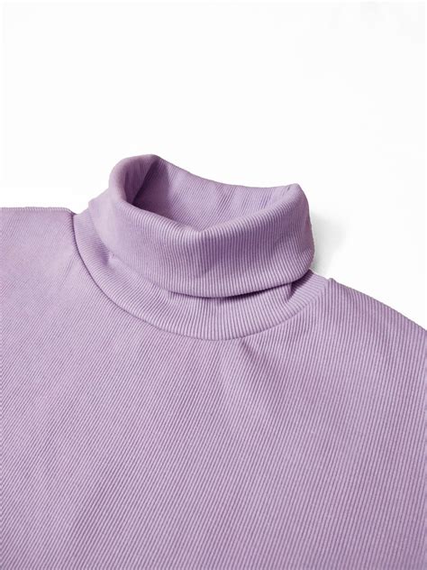 Lavender Turtleneck Sweatshirt Blacknavy