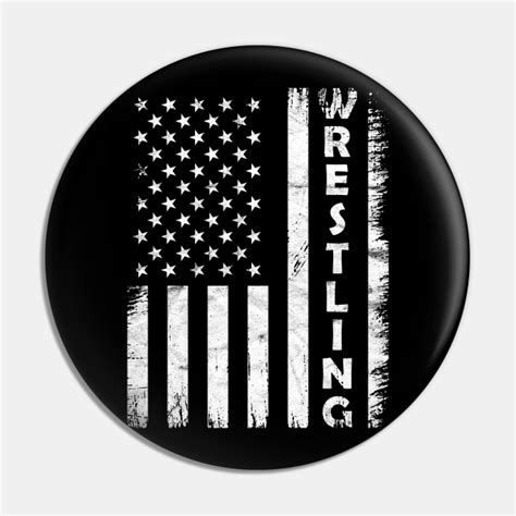 Wrestling Vintage Usa Flag Wrestling Wrestling Pin Teepublic
