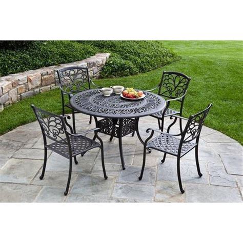 Yaheetech garden bench patio park bench, cast iron steel frame porch bench, outdoor yard Black Cast Iron Garden Dining Set, Jangid House | ID ...