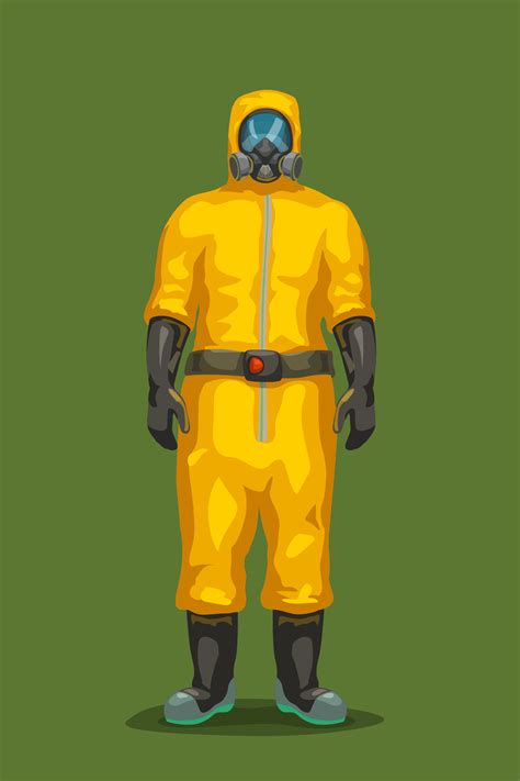 Man In Yellow Hazard Suit 26058446 Vector Art At Vecteezy