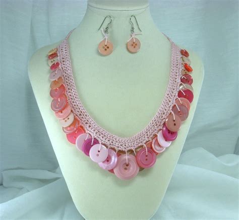 Crochet Button Necklace Tutorial And Video Link By Ljeans On Etsy