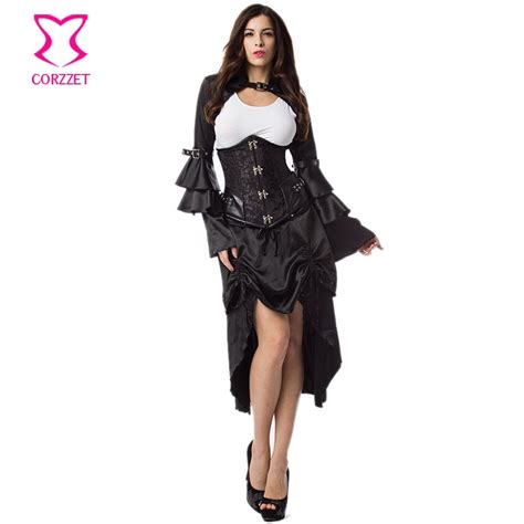 Black Hot Sexy Korsett For Women Steampunk Clothing Plus Size Victorian