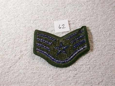 Us Air Force Staff Sergeant E5 Rank Patch Small Green No62 Etsy