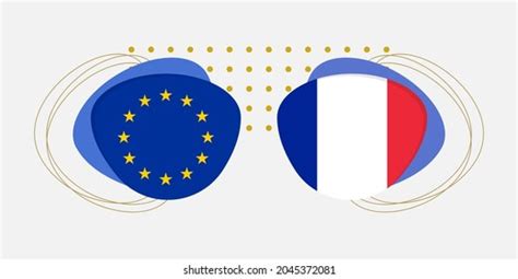 Eu France Flags French European Union Stock Vector Royalty Free