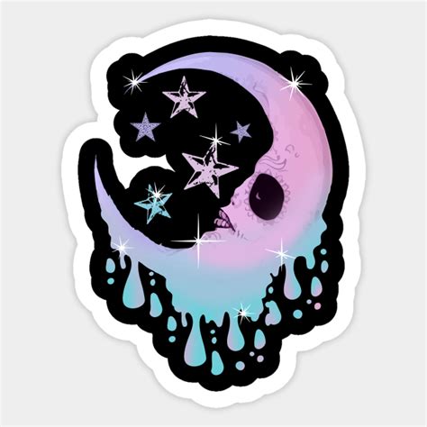 Pastel Moon Goth Aesthetic Art For Girls Goth Sticker Teepublic Uk