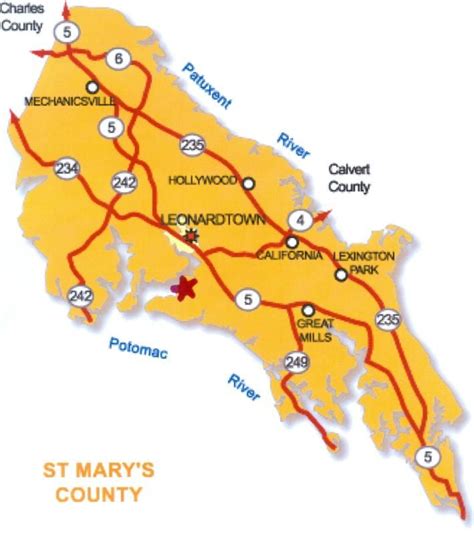 St Marys County Maryland County Map County Map Lexington Park Map