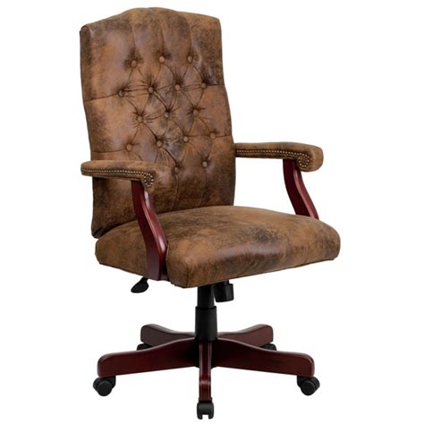 Lancaster Home Bomber Brown Classic Executive Office Chair Free