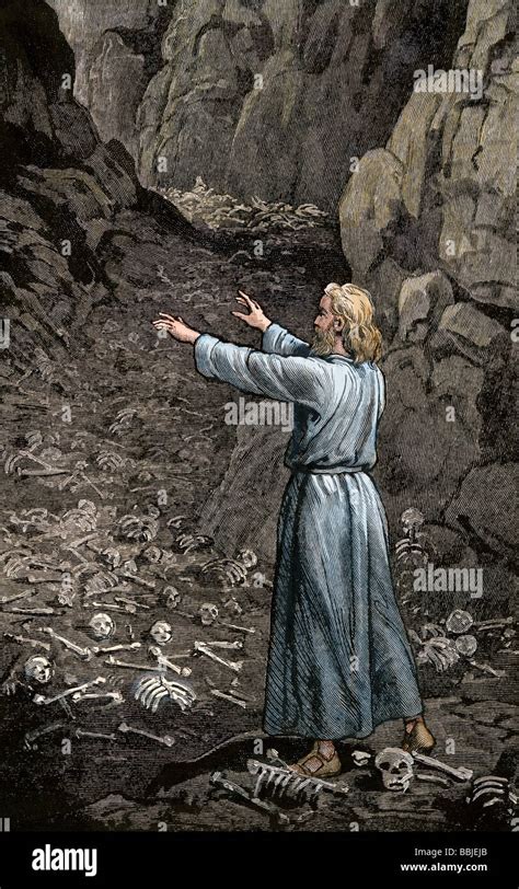 Hebrew Prophet Ezekiel Walking Through The Valley Of Dry Bones Hand