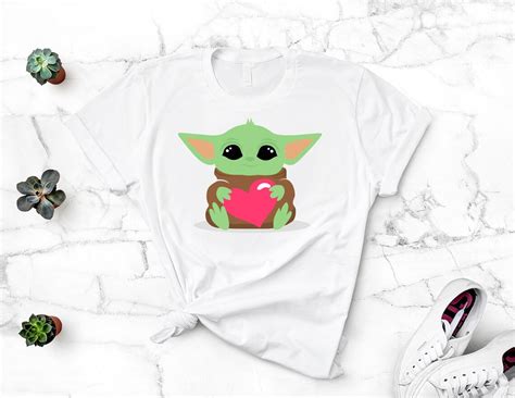 Baby Yoda With A Heart Svg Star Wars Valentines Cut File Etsy