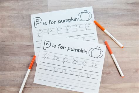 P Is For Pumpkin Letter Tracing Mary Martha Mama