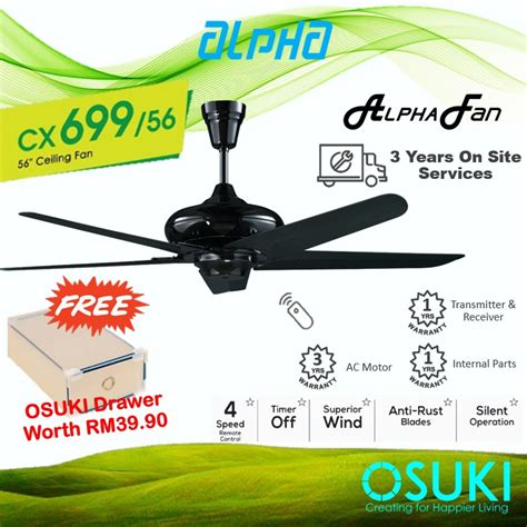 Alpha Cx69956 Cosa 699 Ceiling Fan With Remote Control Free Osuki
