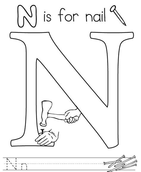 Letter n coloring pages to download and print for free