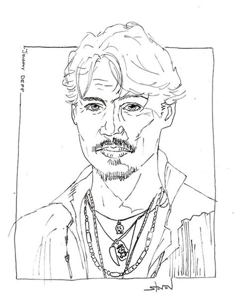 Johnny Depp Coloring Pages Sketch Coloring Page