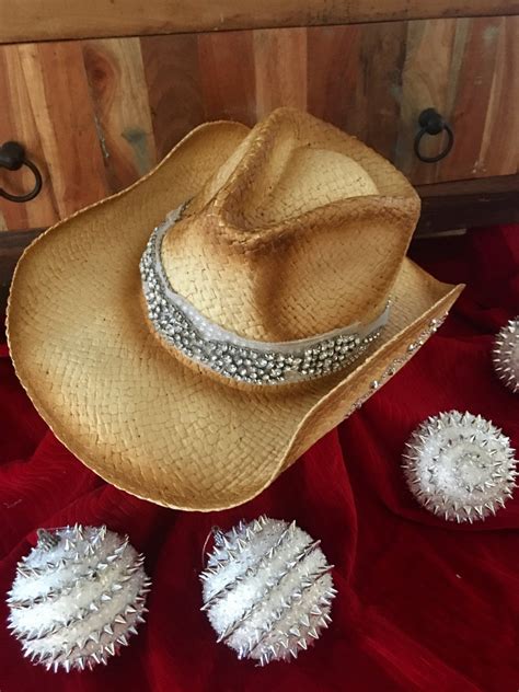 Bling Cowboy Hat Tea Stained Cowgirl Hat Rhinestone