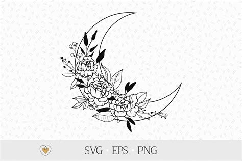 Floral Moon Svg - 1587+ SVG Design FIle - Free SVG Cut Files Yuor