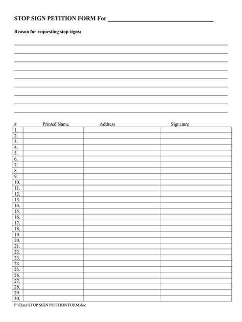 Blank Petition Template