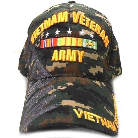 Us Army Vietnam Veteran Hat Green Camo Adjustable Cap
