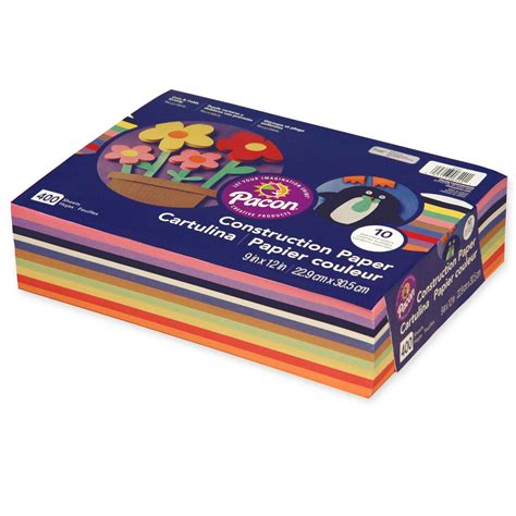 Pacon 10 Assorted Color Construction Paper Pack 400 Sheets
