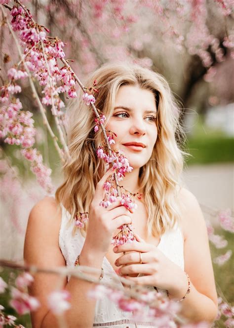 A Senior Portrait Photo Session In The Cherry Blossoms Louisville