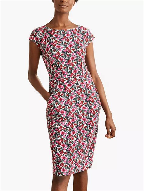 Boden Florrie Floral Print Jersey Dress Ivorymulti At John Lewis And Partners